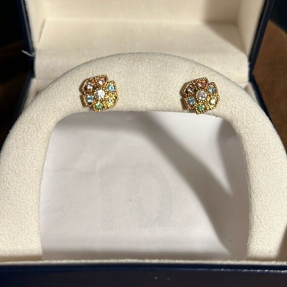 Avon multicolor stone pierced earrings - Picture 1 of 3
